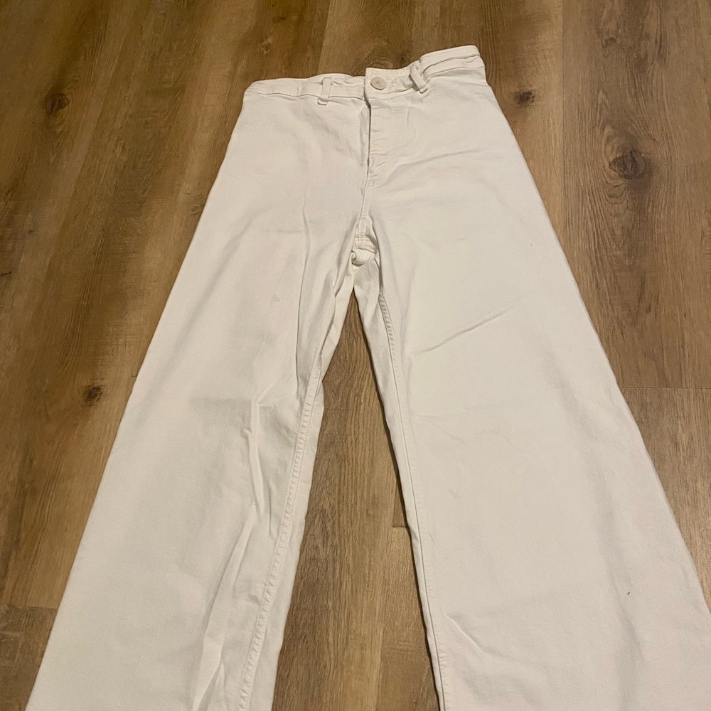 Zara jeans, white, size 4, wide leg jeans